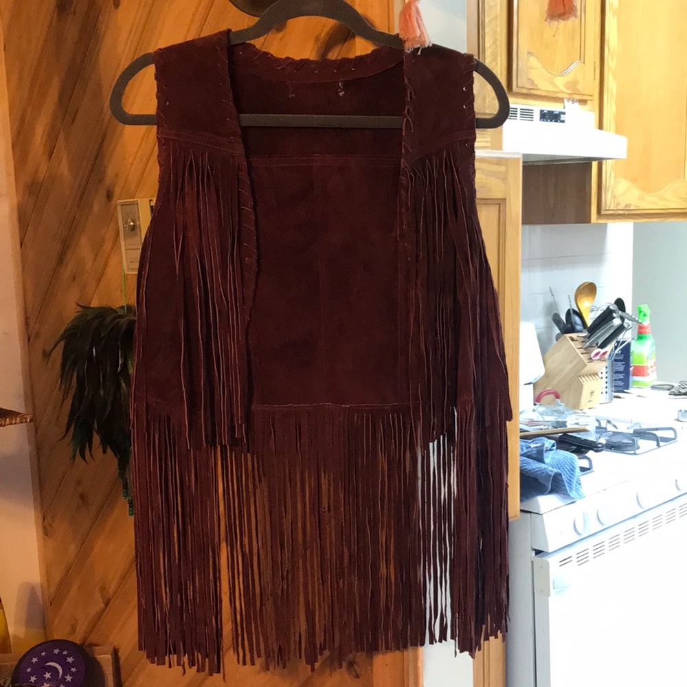 Double layered boutique fringe vest